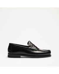 Russell & Bromley - Dartmouth Men's Black Leather Moccasin Saddle Loafers - Lyst
