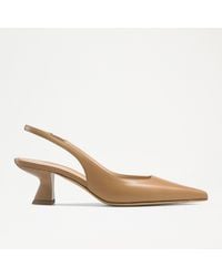 Russell & Bromley - Slingpoint Women's Brown Leather Slingback Point Kitten Heels - Lyst