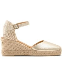 Russell & Bromley Pineapple Square Toe Espadrille - Metallic