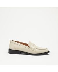 Russell & Bromley - Penelope Women's White Round Toe Penny Loafer - Lyst