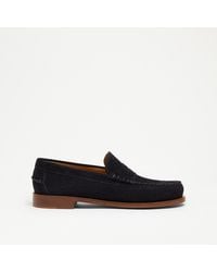 Russell & Bromley - Dartmouth Men's Navy Moccasin Saddle Loafer - Lyst