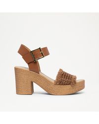 Russell & Bromley - Liberate Women's Tan Woven Platform Sandal - Lyst
