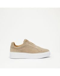 Russell & Bromley - Park Mid Women's Beige Suede Flatform Mid Laceless Sneakers - Lyst