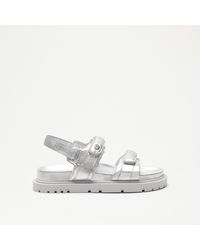 Russell & Bromley - Trax Women's Silver Cleated Sole Sandal - Lyst