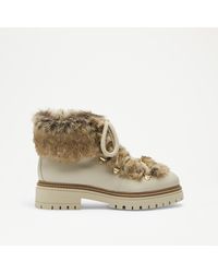 Russell & Bromley - Alpine Women's White Calf Leather Faux Fur Boots - Lyst