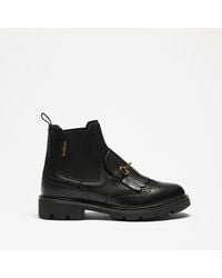 Russell & Bromley - Kilty Women's Black Leather Snaffle Trim Brogue Ankle Boots - Lyst