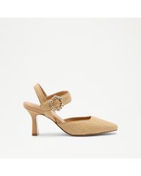 Russell & Bromley - Strictly Women's Embellished Snipped Toe Court Shoes, Comfortable Beige, Raffia Leather - Lyst
