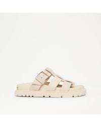 Russell & Bromley - Memphis Women's Neutral Suede Metallic Fisherman Mule Footbed Sandals - Lyst