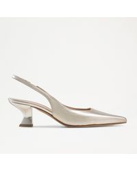 Russell & Bromley - Slingpoint Women's Silver Sling Back Point Pumps, Comfortable Gold, Nappa Leather - Lyst