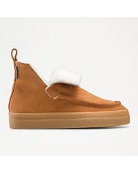 Russell & Bromley - Snug Women's Tan Shearling Moccasin Fold Down Boot - Lyst