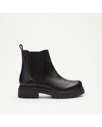Russell & Bromley - Company Women's Black Leather Combat Chelsea Boots - Lyst