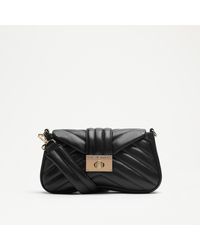 Russell & Bromley - Jolie Women's Black Leather Quilted Curved Shoulder Bag - Lyst