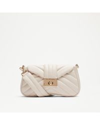 Russell & Bromley - Jolie Women's White Leather Quilted Curved Shoulder Bag - Lyst