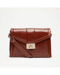 Russell & Bromley - Southbank Women's Tan Brown Leather Structured Cross Body Bag - Lyst