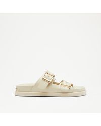 Russell & Bromley - Locate Women's White Double Buckle Footbed Sandal - Lyst