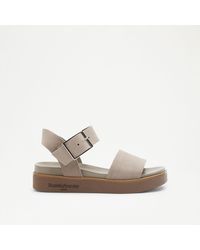 Russell & Bromley - Boston Women's Comfortable Neutral Suede Sporty Flatform Sandals - Lyst