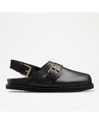 Russell & Bromley - Hometime Women's Round Toe Slingback Buckle Clogs, Comfortable Black, Nappa Leather - Lyst