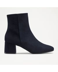 Russell & Bromley - Infinity Women's Navy Blue Suede Clean Block Heel Ankle Boots - Lyst