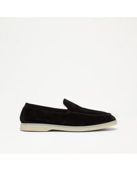 Russell & Bromley - Carmel Mens Pointed Toe Soft Slip On Casual Shoes, Slip-resistant Black, Suede - Lyst
