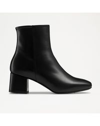 Russell & Bromley - Infinity Women's Black Leather Clean Block Heel Ankle Boots - Lyst