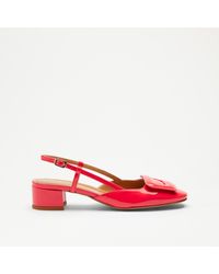 Russell & Bromley - Daisy Mid Women's Coral Statement Low Block Heel - Lyst