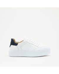 Russell & Bromley - Spirit Women's White Lace Up Flatform Sneaker - Lyst