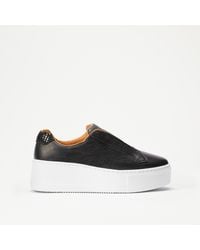 Russell & Bromley - Park Up Women's Black And White Flatform Laceless Trainers - Lyst
