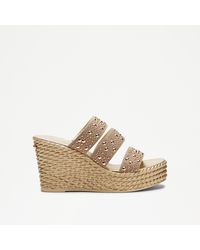 Russell & Bromley - Stella Embellished Triple Strap Wedge - Lyst