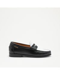 Russell & Bromley - Penny Women's Black Nappa Leather Colour Block Penny Loafers - Lyst