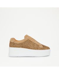 Russell & Bromley - Park Up Women's Brown Flatform Laceless Sneaker - Lyst