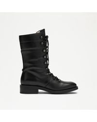 Russell & Bromley - Cushion Women's Black Fold Down Laced Hiker Boot - Lyst