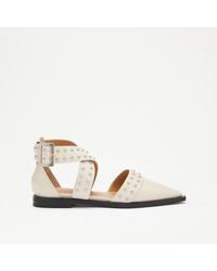 Russell & Bromley - Izzy Women's White Pointed Buckle Strap Flat - Lyst