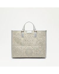 Russell & Bromley - Gemini Women's Silver/natural Woven Tote - Lyst