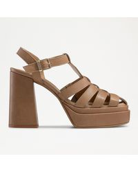Russell & Bromley - Miley Women's Tan Caged Double Platform - Lyst
