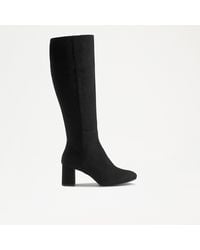 Russell & Bromley - Paris Women's Black Suede Block Heel Knee High Boots - Lyst