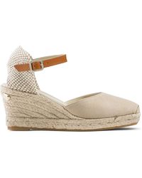 Russell & Bromley Women's Beige And Cream Suede Coco-nut Ankle Strap Espadrille Sandals, Size: Uk 6 - Natural