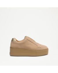 Russell & Bromley - Park Up Women's Beige Flatform Laceless Trainers - Lyst