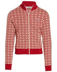 Womens Clothing Jumpers and knitwear Zipped sweaters Wales Bonner Cotton Power High-neck Jacket in Red 
