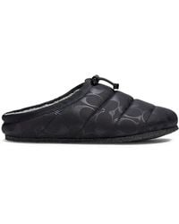black coach slippers