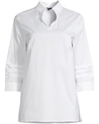 MISOOK Stretch Cotton Ruched Sleeve Blouse 