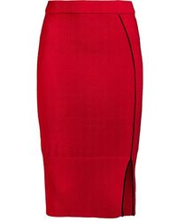 Victor Glemaud Wool Pencil Skirt - Red