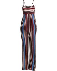 M Missoni Striped Knit Strappy Wide-leg Jumpsuit - Multicolor