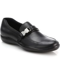 prada brown leather loafers