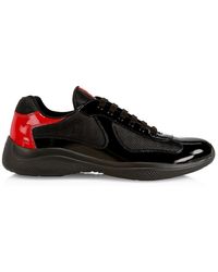 new america's cup patent leather and technical fabric sneakers