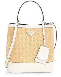 prada straw bucket bag