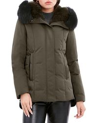 Dawn Levy Luna Fox Fur-trim Walker Coat 
