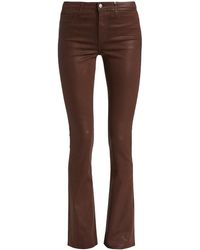 L'Agence Selma Coated Baby Bootcut Jeans - Brown