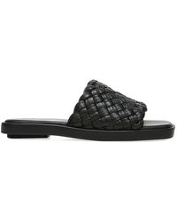 Vince Leather Rumi Woven Slide Sandal in Black - Save 13% - Lyst