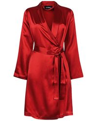 Brown La Perla Silk Robe in Red - Save 13% Womens Nightwear and sleepwear La Perla Nightwear and sleepwear 