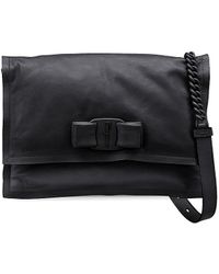 SALVATORE FERRAGAMO Calfskin Small Viva Bow Shoulder Bag Black 1200356